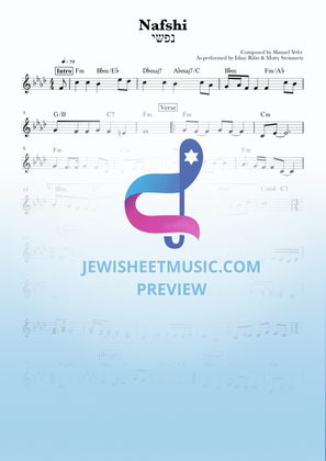 Nafshi by Ishay Ribo & Motty Steinmetz. Lead sheet with chords