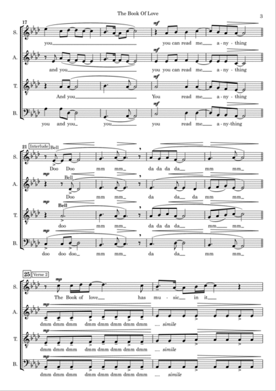 The Book Of Love 4-Part scores gallery preview page 3