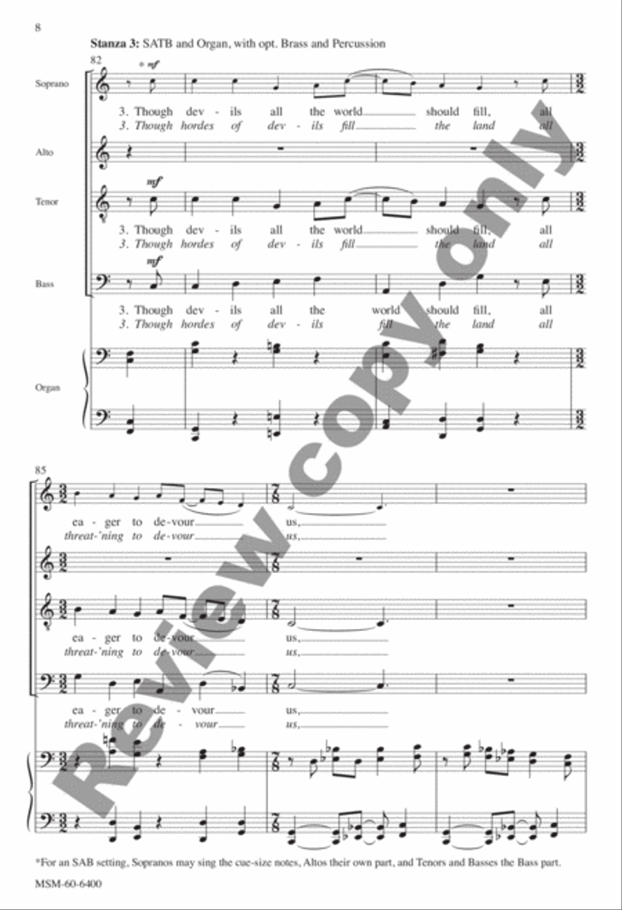 A Mighty Fortress is Our God (Rhythmic) (Choral Score) image number null