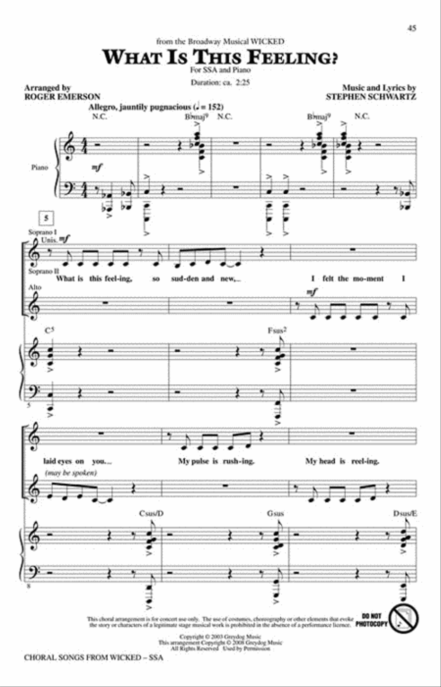 Choral Songs from Wicked SSA scores gallery preview page 6