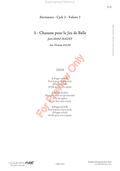 Recreanotes - Cycle 3 Volume 1 - Children's Choir & Piano image number null