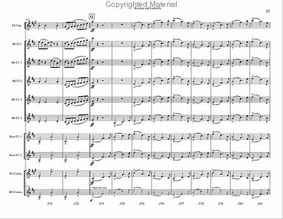 Russlan and Ludmilla Overture Clarinet Choir scores gallery preview page 38