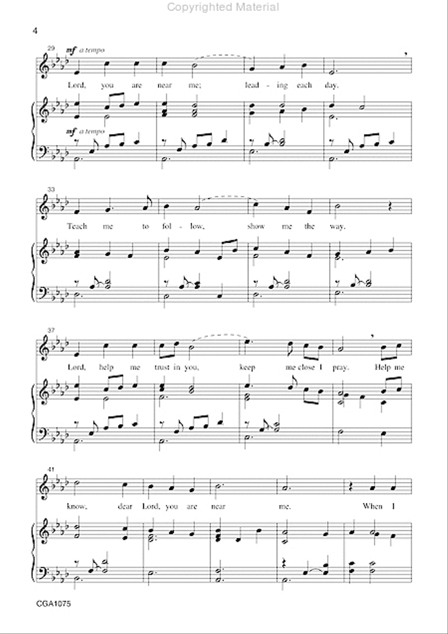 Lord, You Are Near Me Unison Choir scores gallery preview page 4