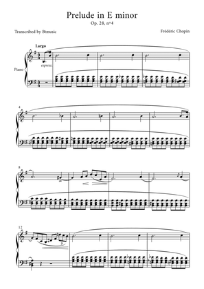 Book cover for Prelude in E minor (Op. 28, n.4) - Piano