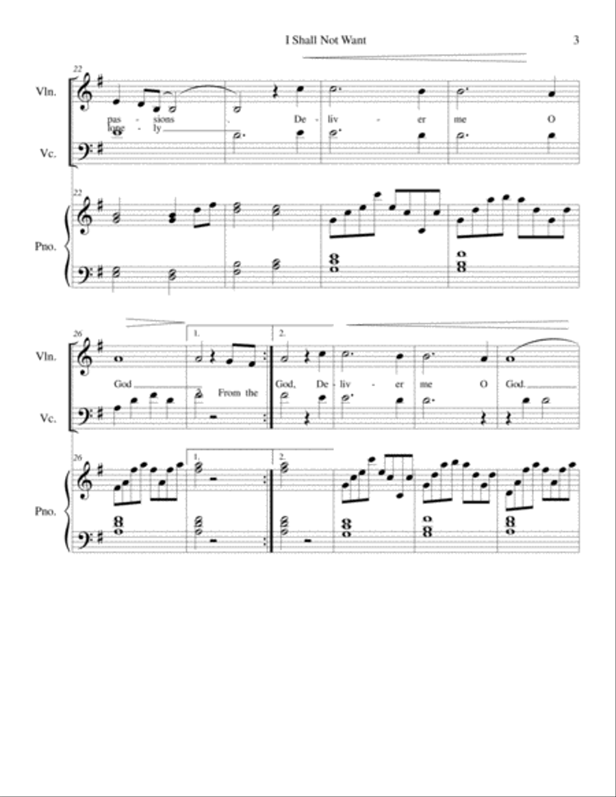 I Shall Not Want Piano Trio scores gallery preview page 3