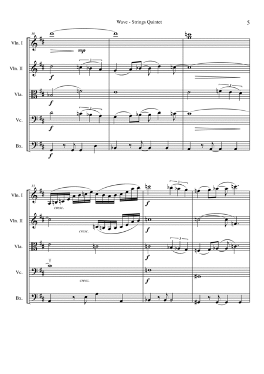 Wave Wave String Quintet scores gallery preview page 5