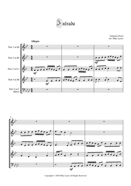Brass Quintet - Intrada (Pezel) image number null