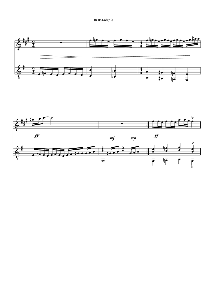 Bo dodi (Come, my belovèd) for clarinet and guitar Clarinet scores gallery preview page 2