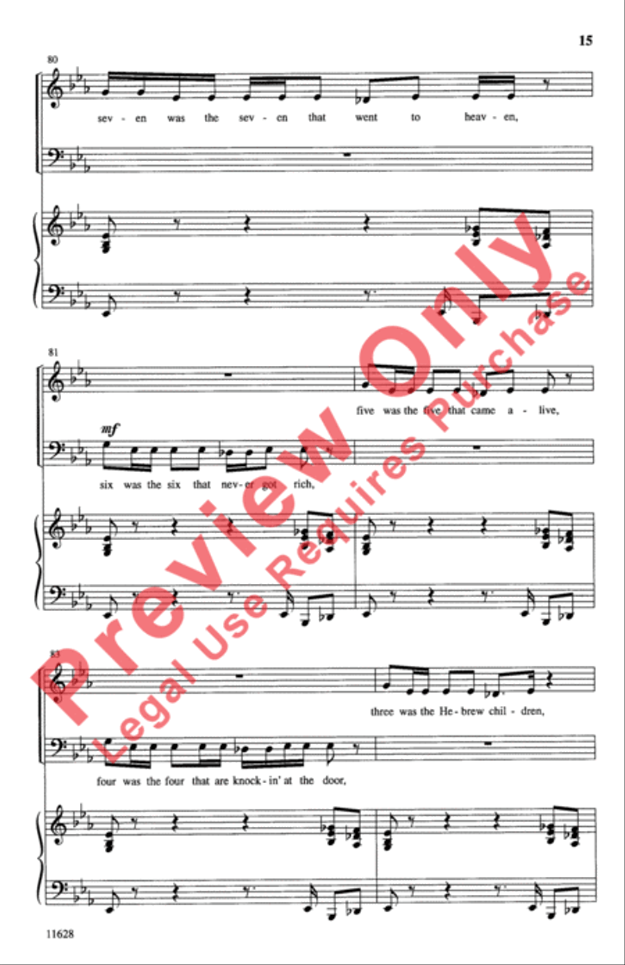 Children, Go Where I Send Thee 4-Part scores gallery preview page 15