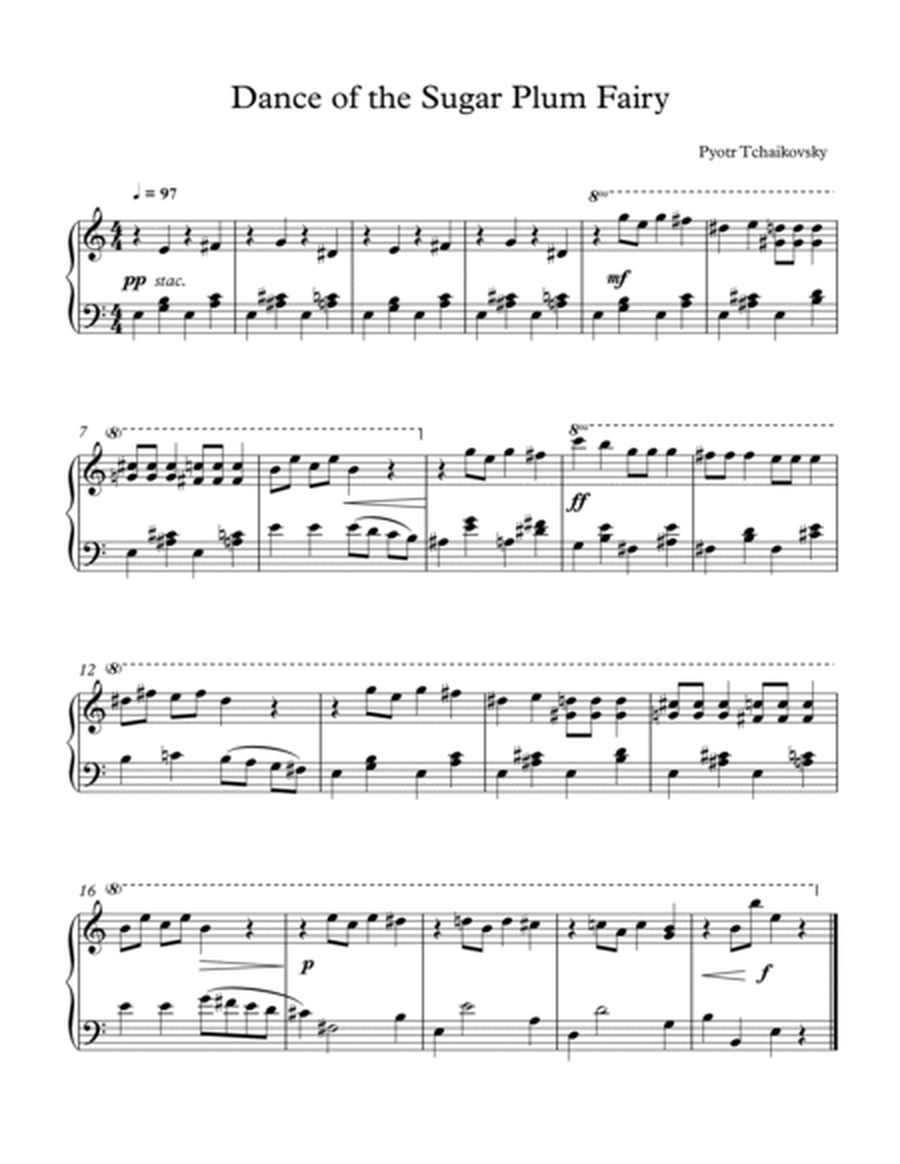 Dance of The Sugar Plum Fairy - for Easy Piano image number null