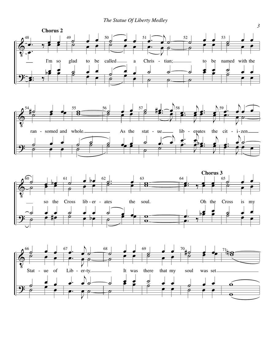 The Statue Of Liberty Medley TTBB scores gallery preview page 3