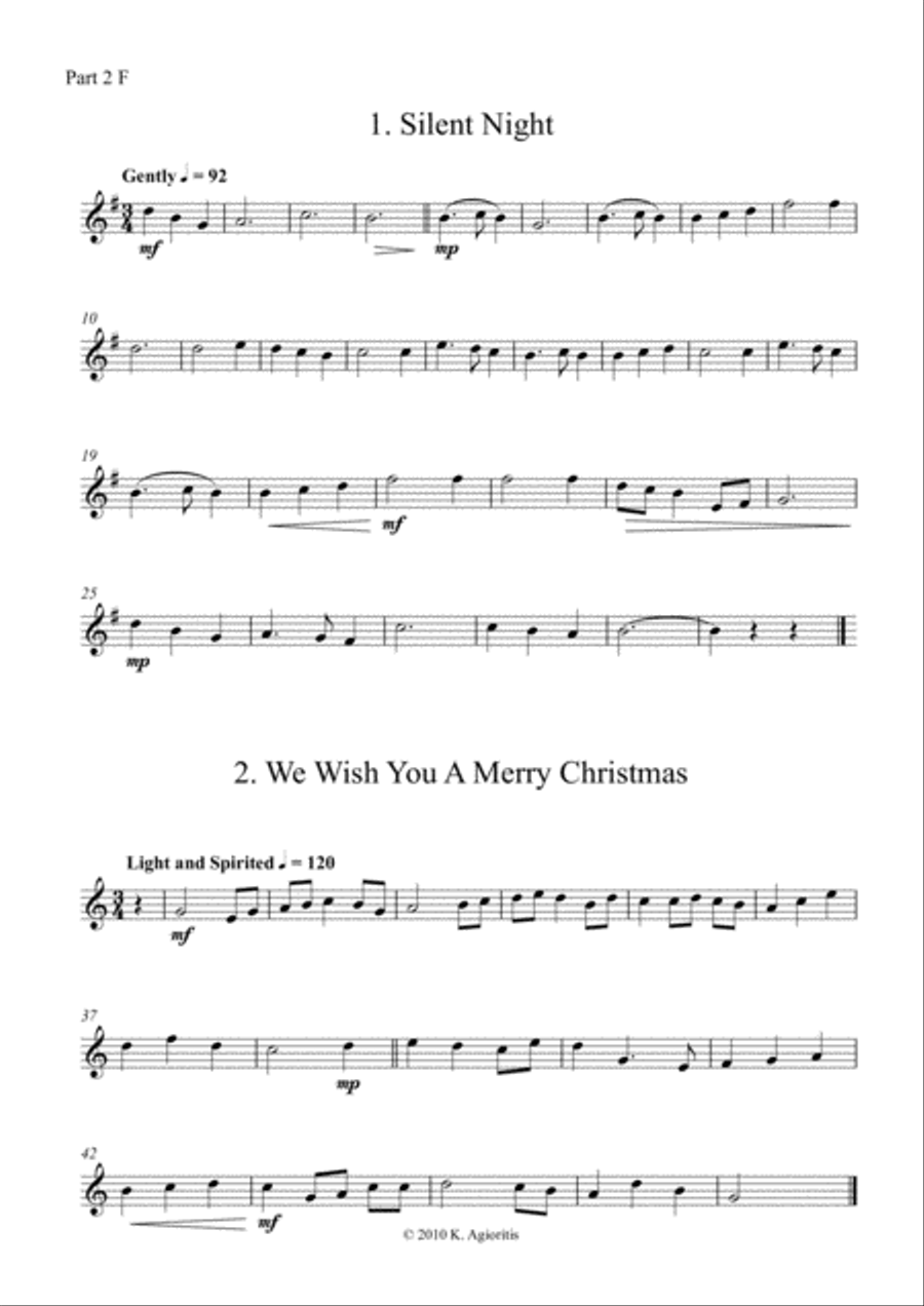 Carols for Four (or more) - Fifteen Carols with Flexible Instrumentation - Part 2 - F Treble Clef Concert Band scores gallery preview page 5