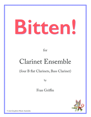 Book cover for Bitten! Tarantella for Clarinet Ensemble