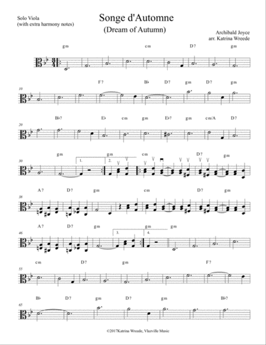 Songe d'Automne for Solo Viola - the 