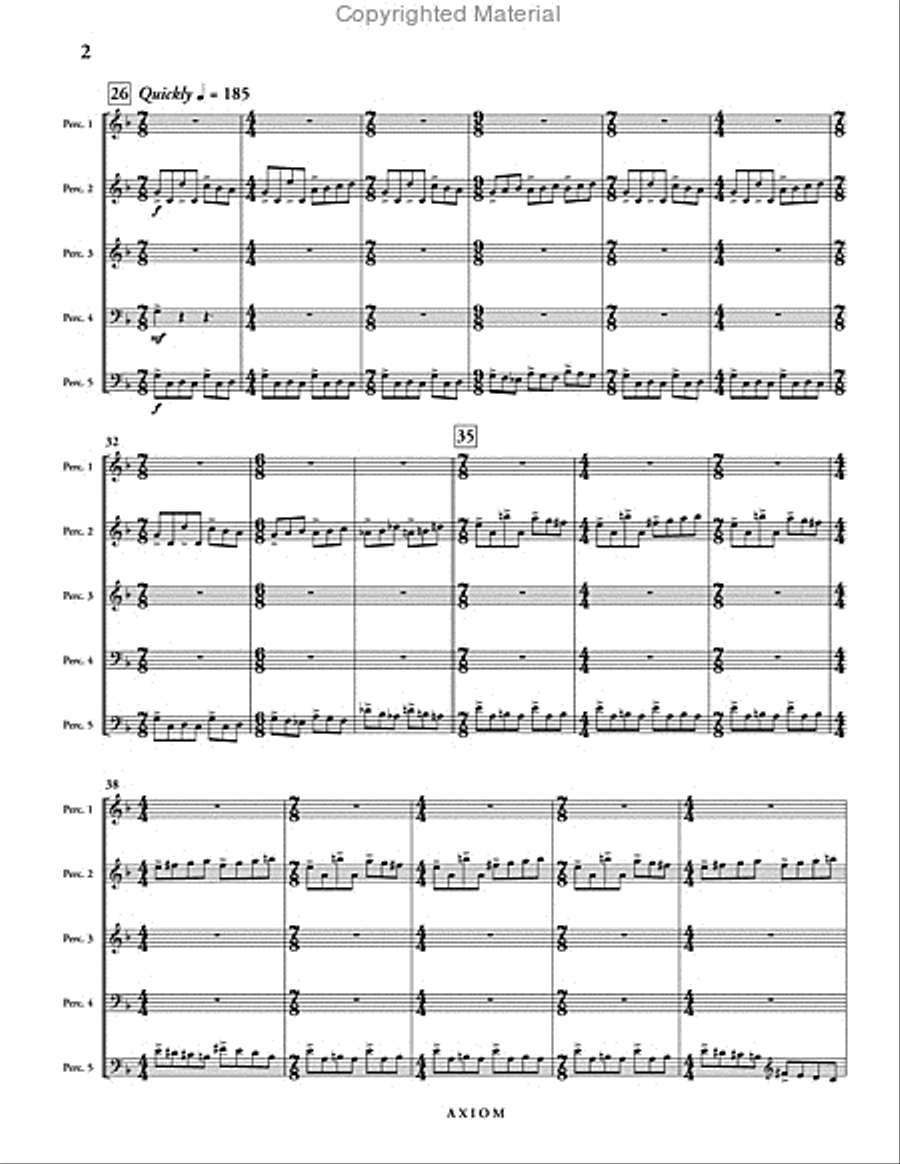 Axiom (score only) Percussion Ensemble scores gallery preview page 3