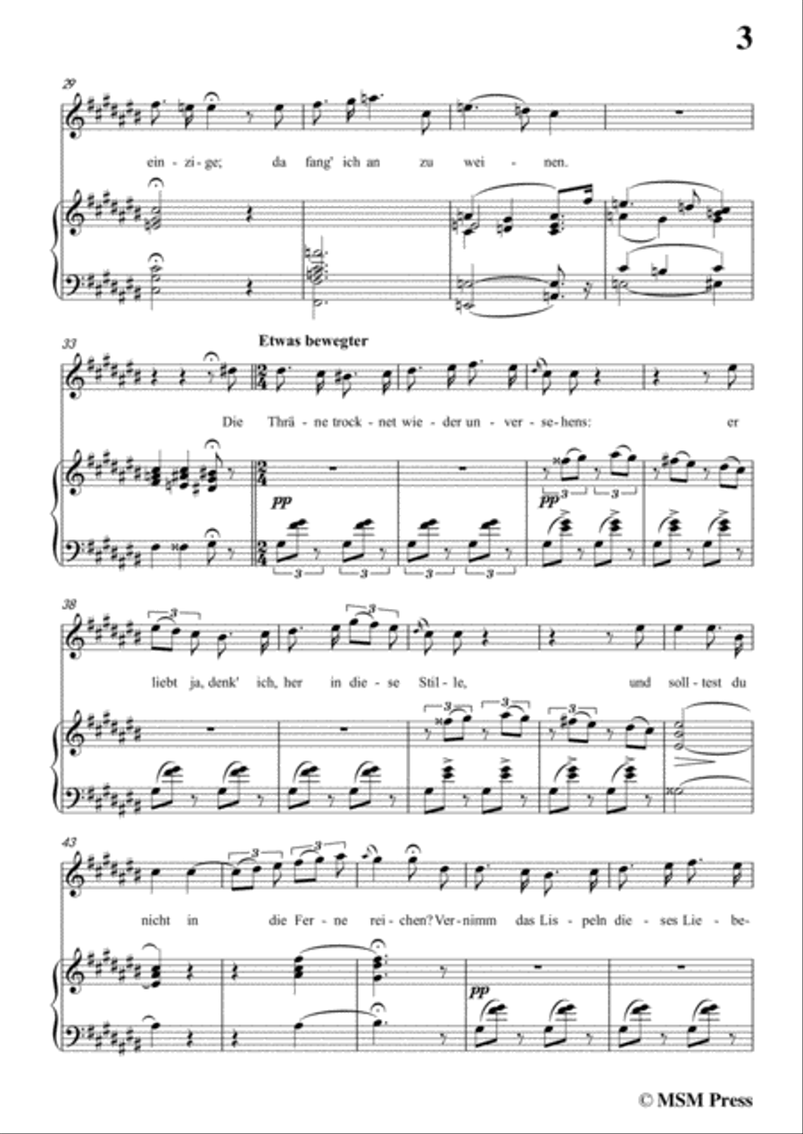 Schubert-Die Liebende schreibt,in C sharp Major,Op.165 No.1,for Voice and Piano Voice Solo scores gallery preview page 5