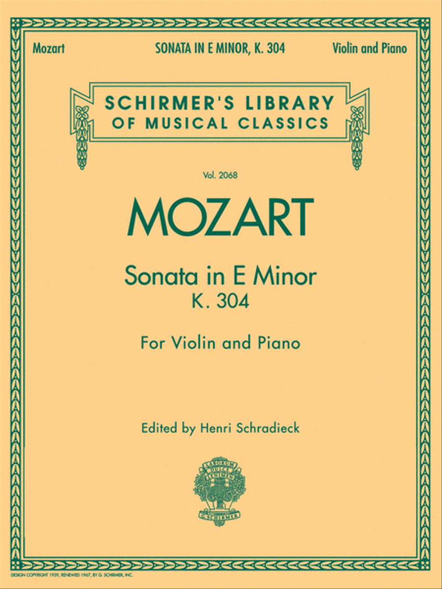 Sonata in E Minor, K304 Violin Solo scores gallery preview page 1