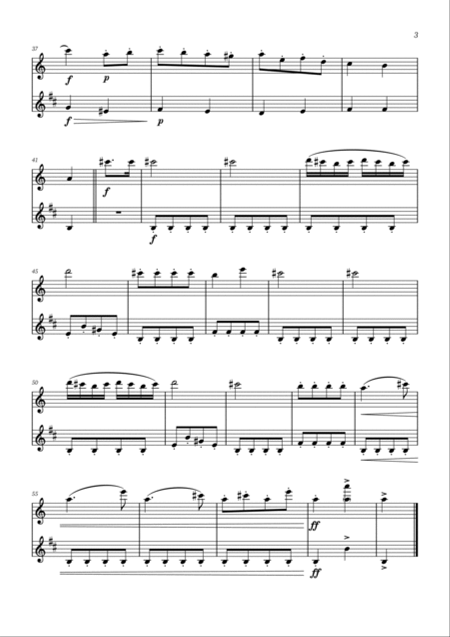 Turkish March - Flute and Clarinet Duet Woodwind Duet scores gallery preview page 3