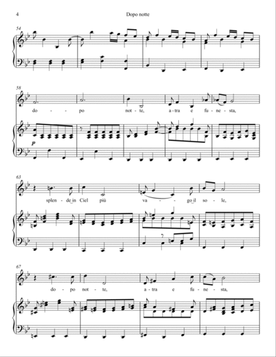 Dopo notte, atra e funesta (lower key) Voice Solo scores gallery preview page 5
