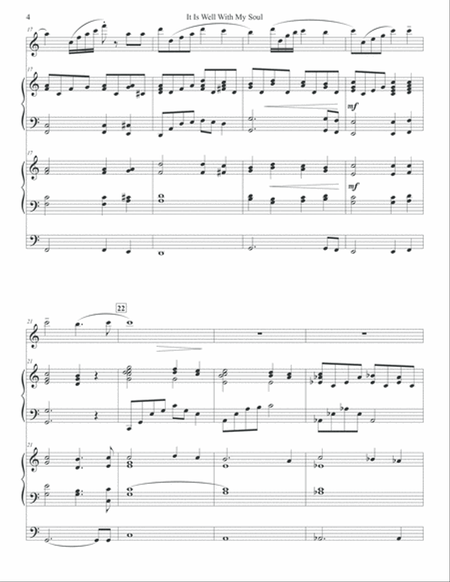 It Is Well With My Soul - Flute Solo, Piano, & Organ Flute Solo scores gallery preview page 4