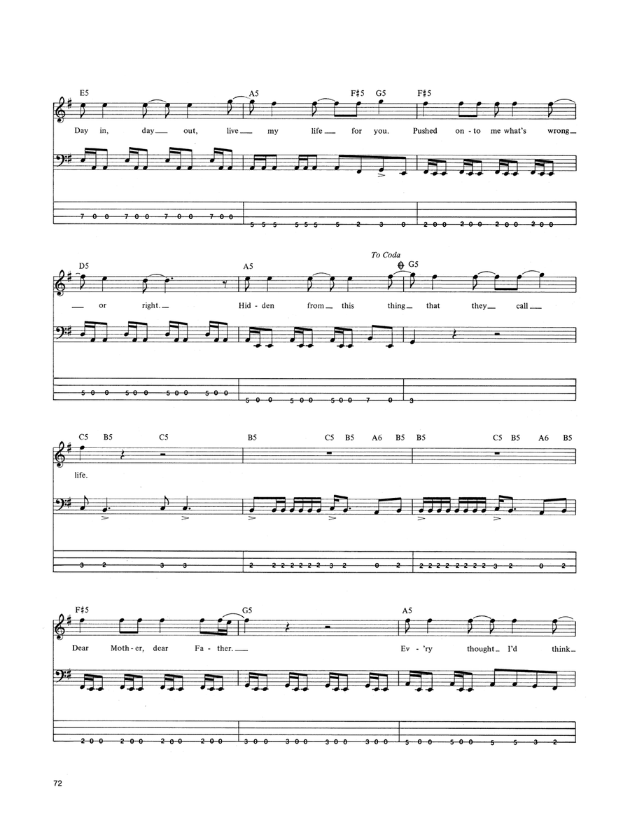 Dyers Eve Guitar Tablature scores gallery preview page 4