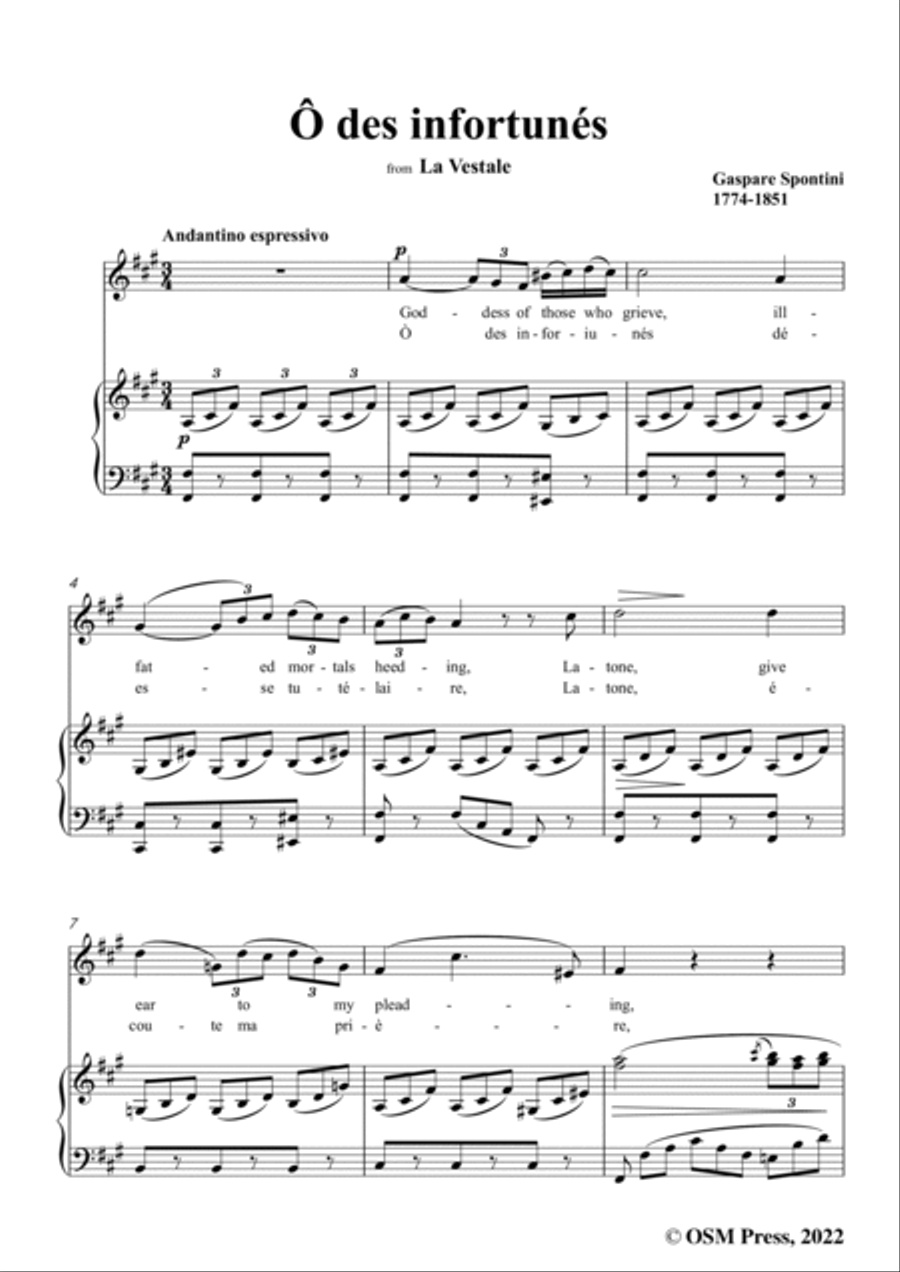 Spontini-Ô des infortunés,from La Vestale,in f sharp minor Voice scores gallery preview page 3