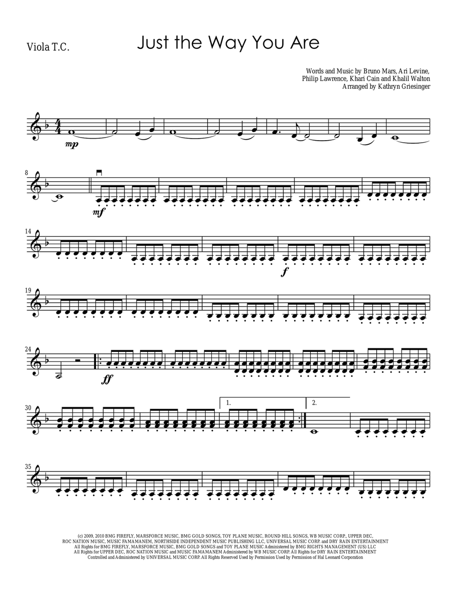 Just The Way You Are String Quartet scores gallery preview page 5
