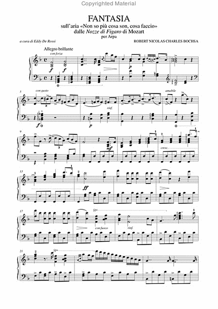 Fantasia on the Air "Non so più cosa son, cosa faccio" from Mozart’s "Le Nozze di Figaro" for Harp