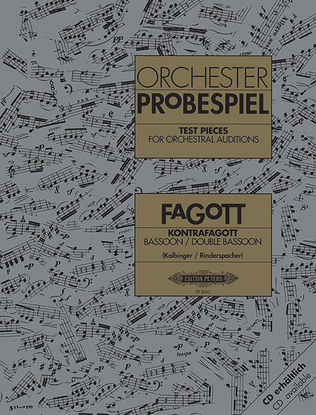 Book cover for Test Pieces for Orchestral Auditions -- Bassoon, Double Bassoon