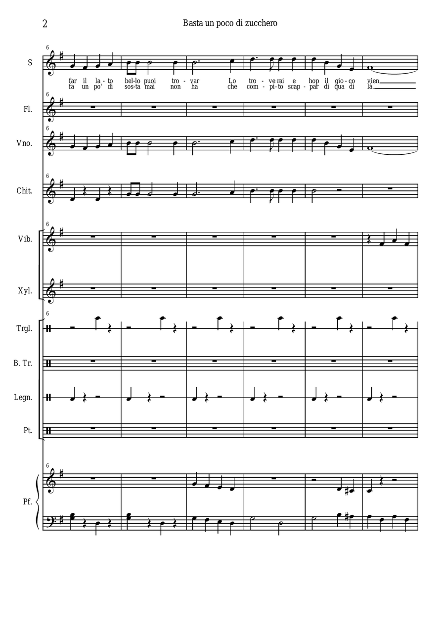 Basta un poco di zucchero Unison Choir scores gallery preview page 2