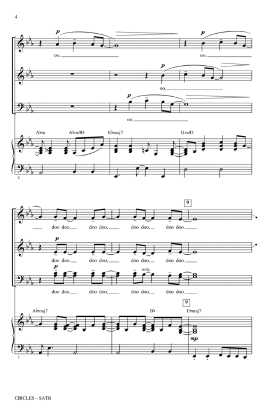 Circles (arr. Jack Zaino) 4-Part scores gallery preview page 2