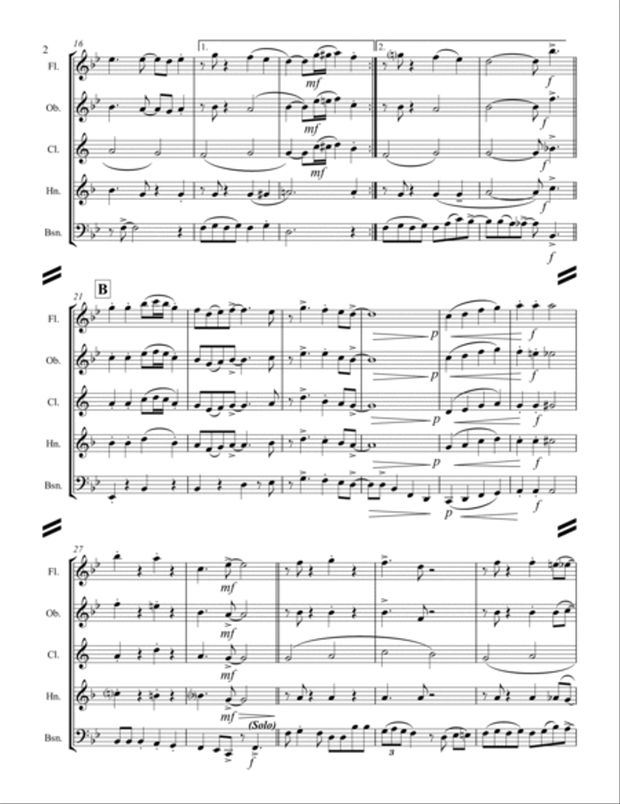 Rudolph The Red-nosed Reindeer Woodwind Quintet scores gallery preview page 3