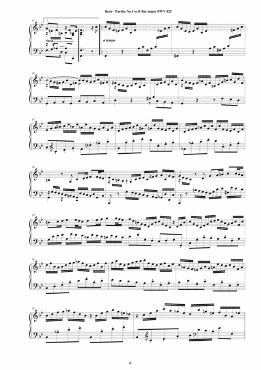 Six Bach's Piano Partitas Piano Solo scores gallery preview page 6