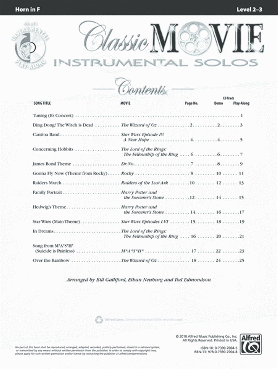 Classic Movie Instrumental Solos Horn Solo scores gallery preview page 2