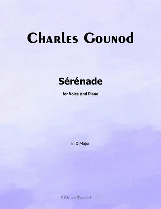 Book cover for Sérénade,by Gounod,in D Major
