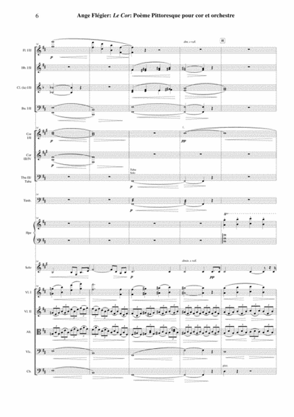 Ange Flégier: Le Cor for horn and orchestra, score and complete parts