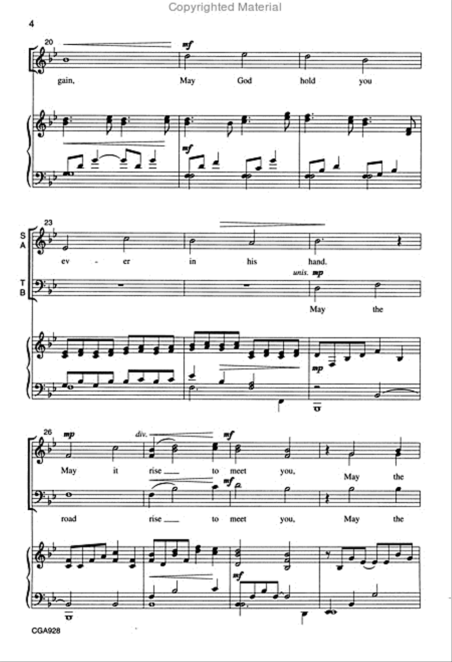 May the Road Rise to Meet You 4-Part scores gallery preview page 4