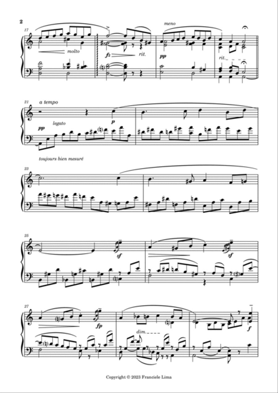 Chanson d'une jeune fille Piano Solo scores gallery preview page 2