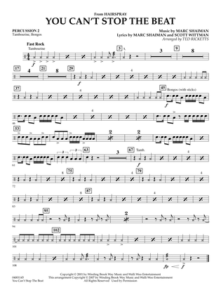 You Can't Stop The Beat (from Hairspray) (arr. Ted Ricketts) - Percussion 2