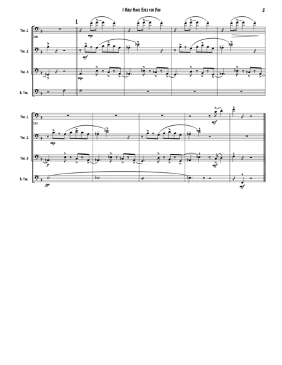 I Only Have Eyes For You Brass Quartet scores gallery preview page 5