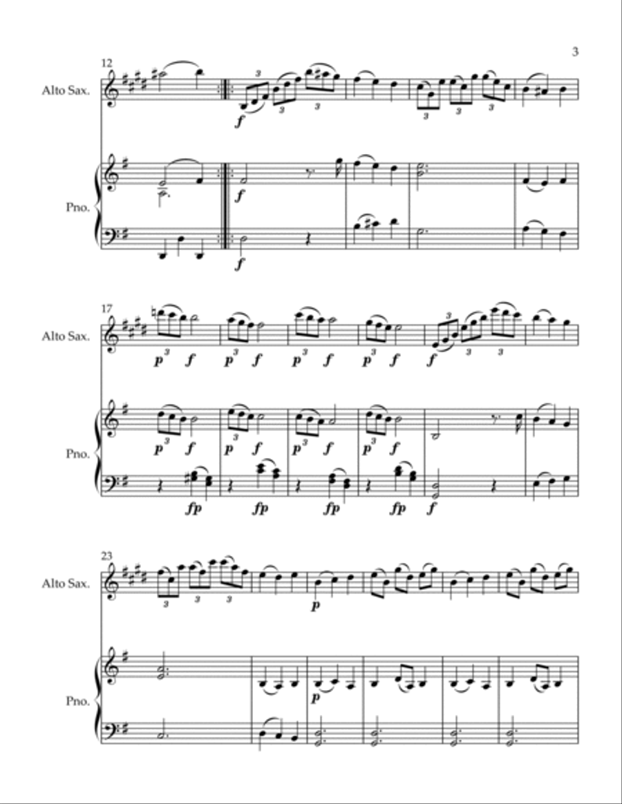 Menuet and Trio Menuet and Trio Alto Saxophone scores gallery preview page 3