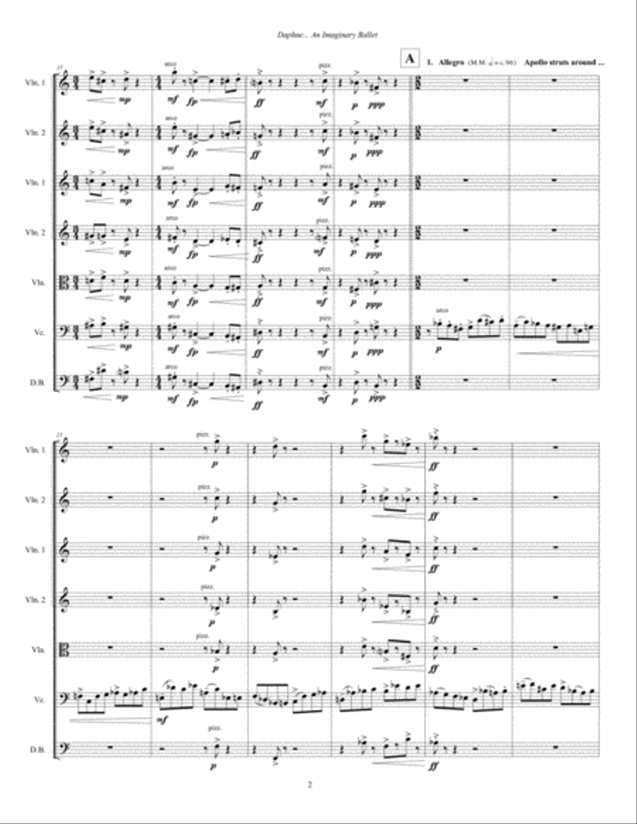 Daphne ... An Imaginary Ballet (2015) for string orchestra, full score String Orchestra scores gallery preview page 4