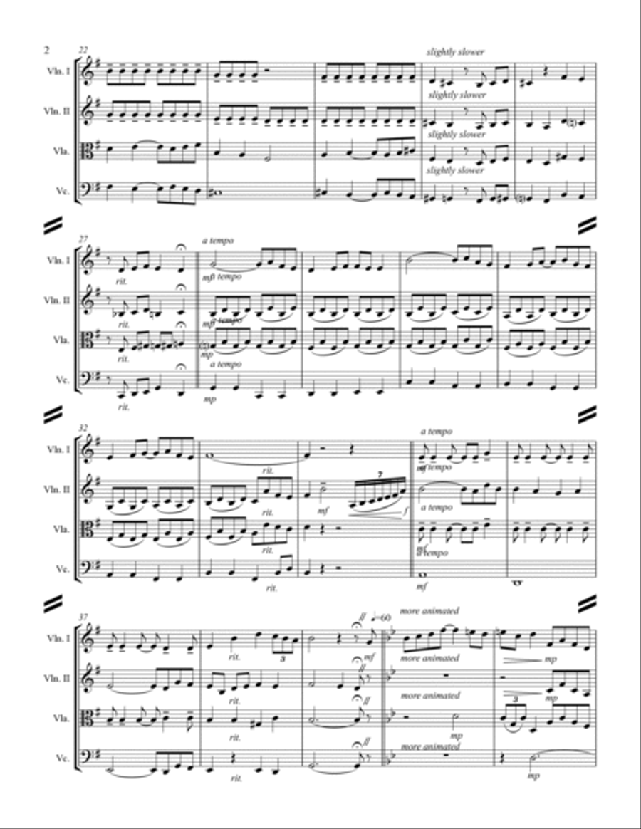 Ravel - Pavane For A Dead Princess (for String Quartet) String Quartet scores gallery preview page 3