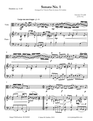 Book cover for Vivaldi: The Six Sonatas Complete for Viola & Piano