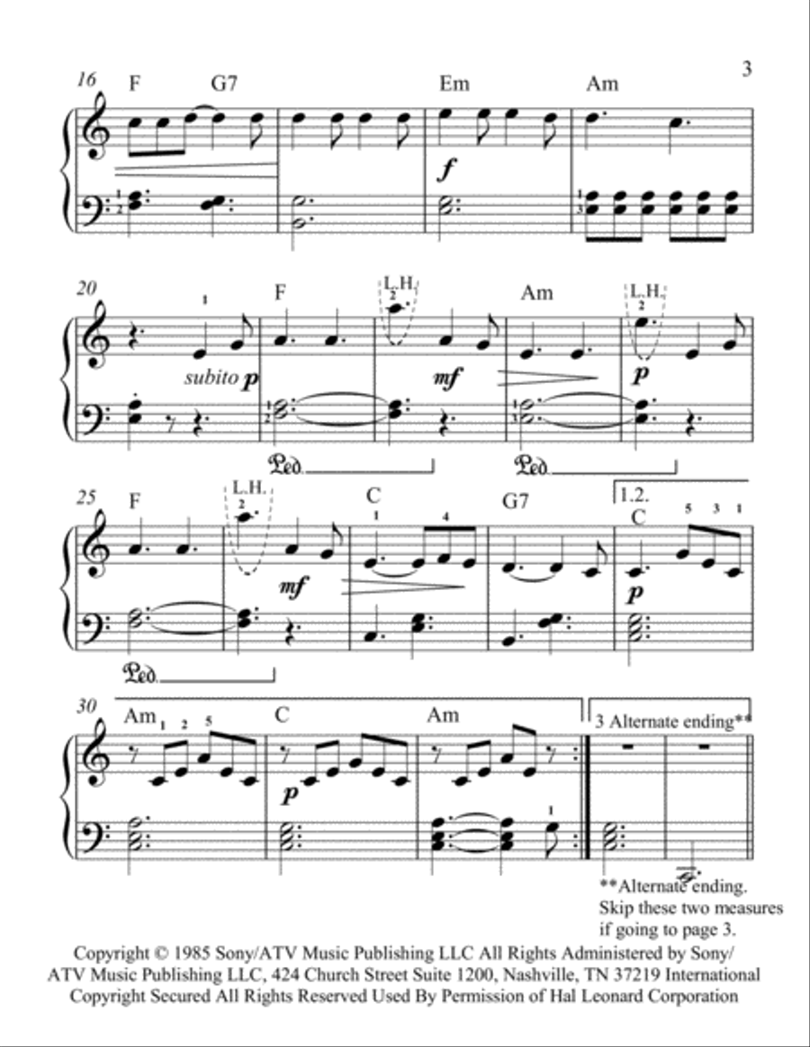 Hallelujah Hallelujah Easy Piano scores gallery preview page 3