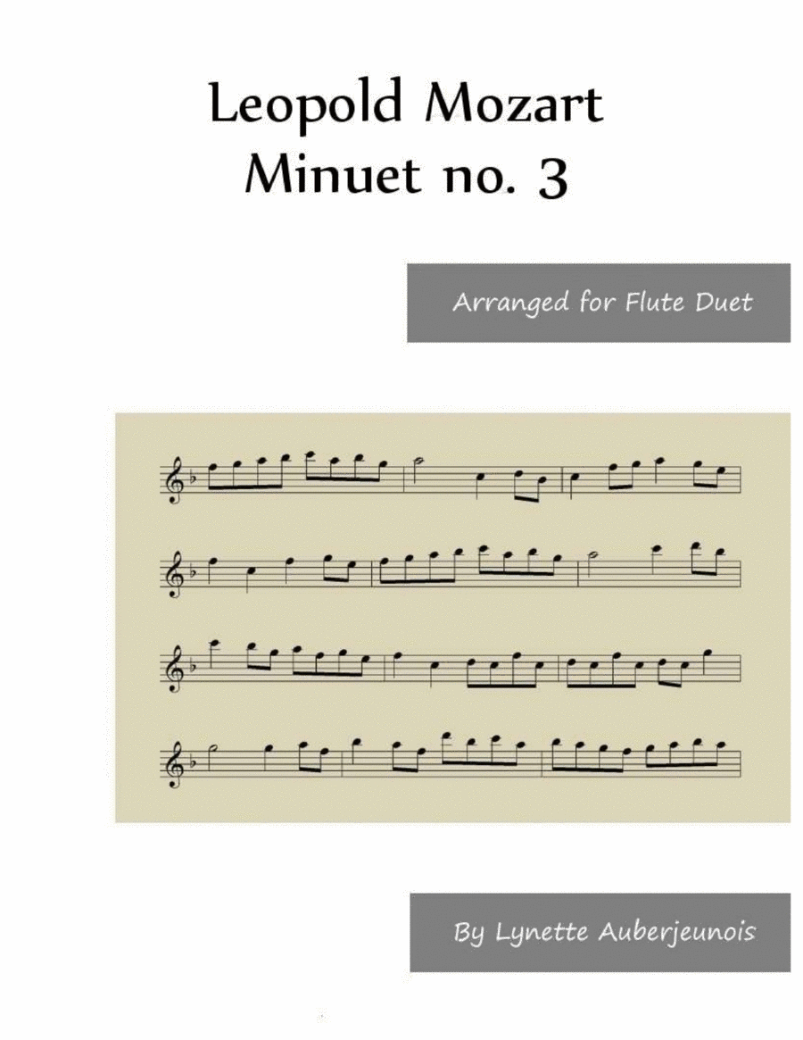 Minuet no. 3 - Flute Duet image number null