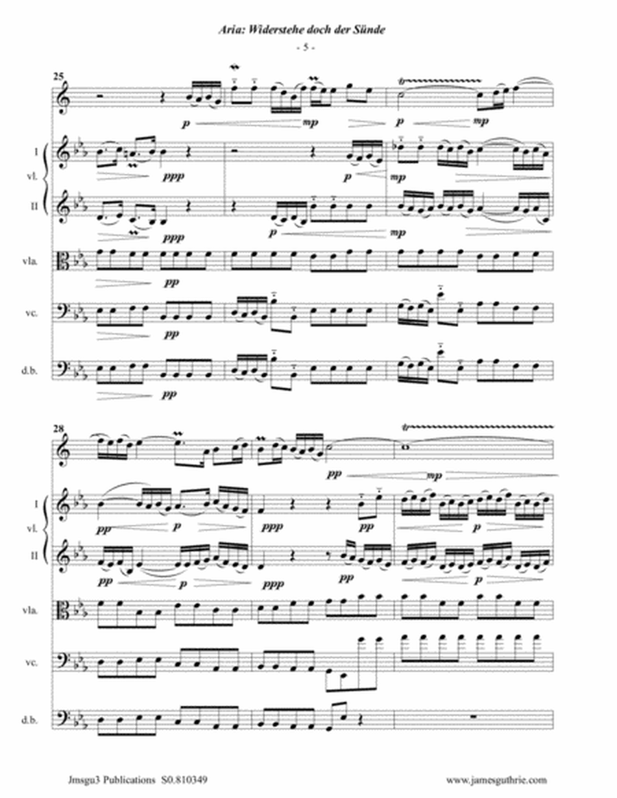 BACH: Widerstehe doch der Sünde, BWV 54 for Alto Clarinet & Strings image number null
