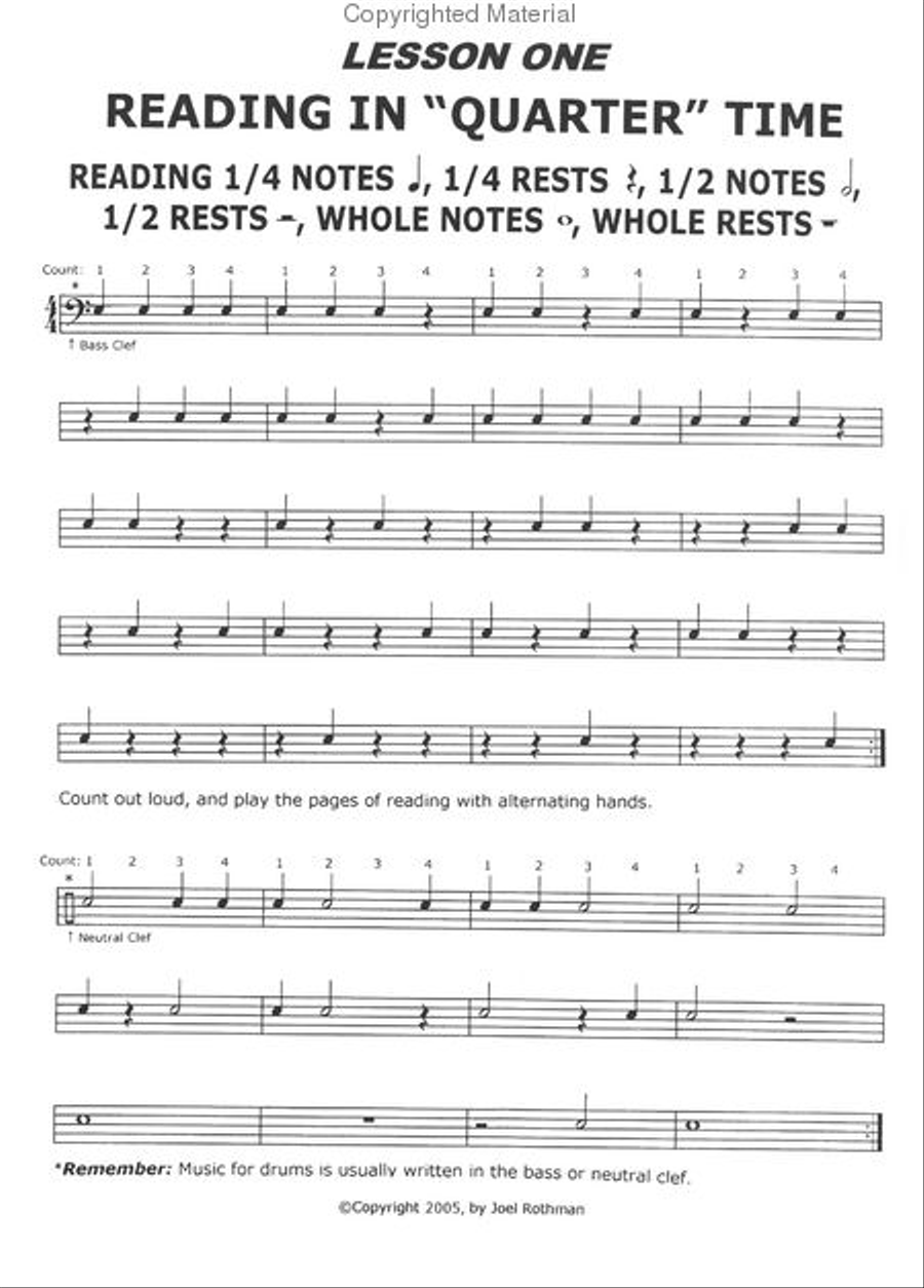 Joel Rothman's Reading Rudiments & Marching Cadences Drums scores gallery preview page 2