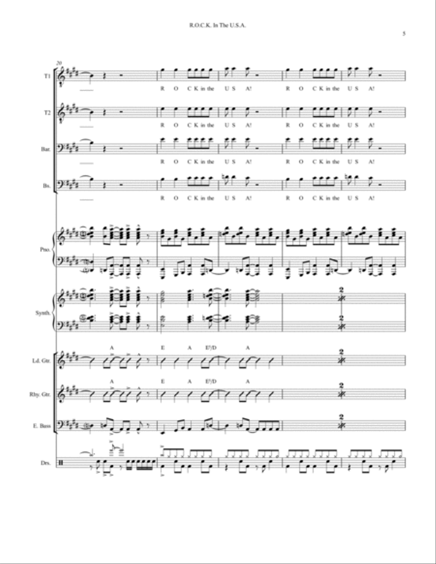R.o.c.k. In The Usa R.o.c.k. In The Usa Small Ensemble scores gallery preview page 5