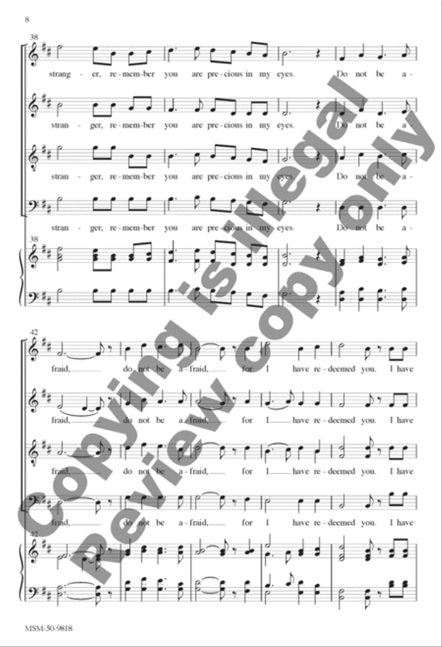 Do Not Be Afraid (Choral Score) 4-Part scores gallery preview page 6